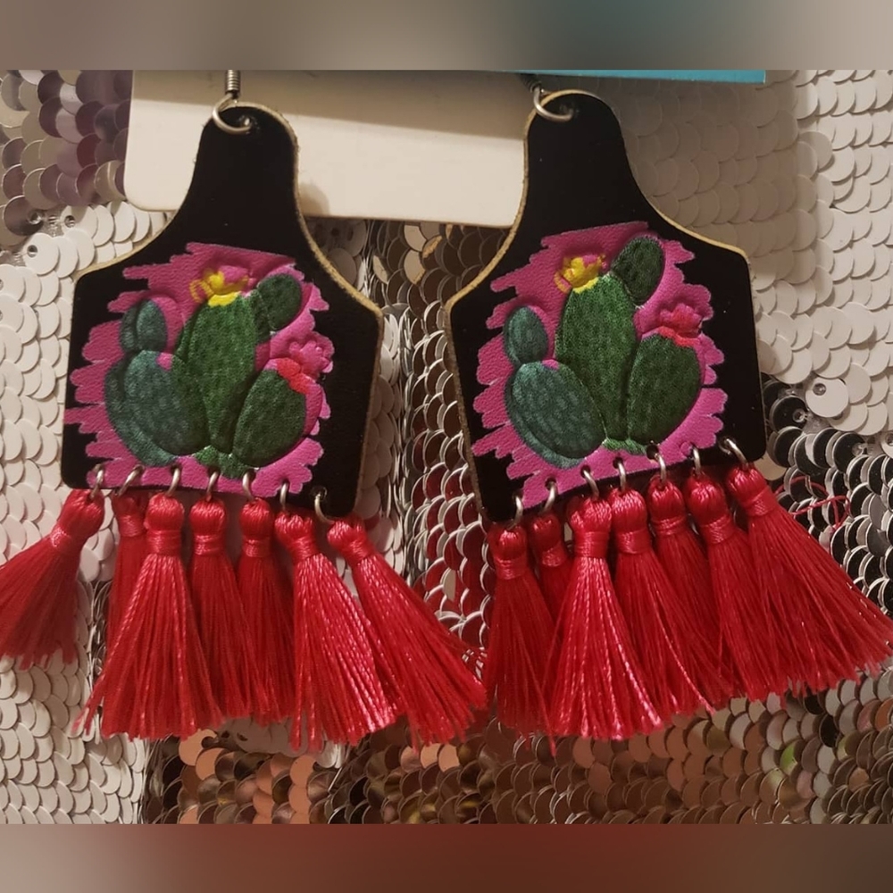 Faux leather earrings